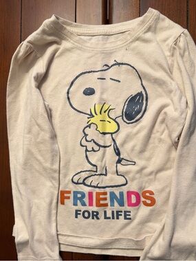 Kids Snoopy 'Friends for Life' Long-Sleeve Shirt - Cream